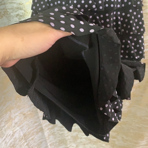 Vintage🧚♀️Joseph Ribkoff Black/Purple Polka Dot Patchwork Layered Dress Size 8 - Picture 6 of 12
